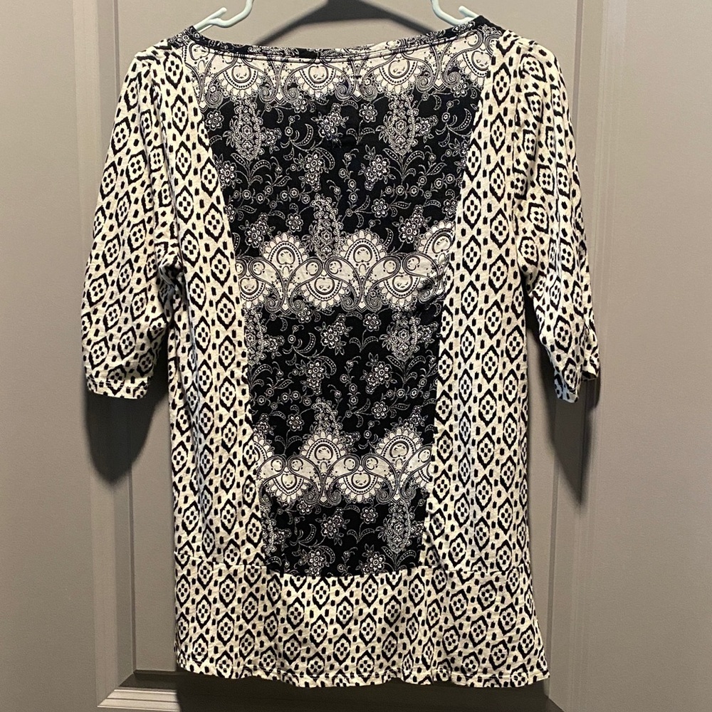 Anthropologie Akemi + Kin Ikat Mixed Print Cotton Boho Top Small - Picture 8 of 8
